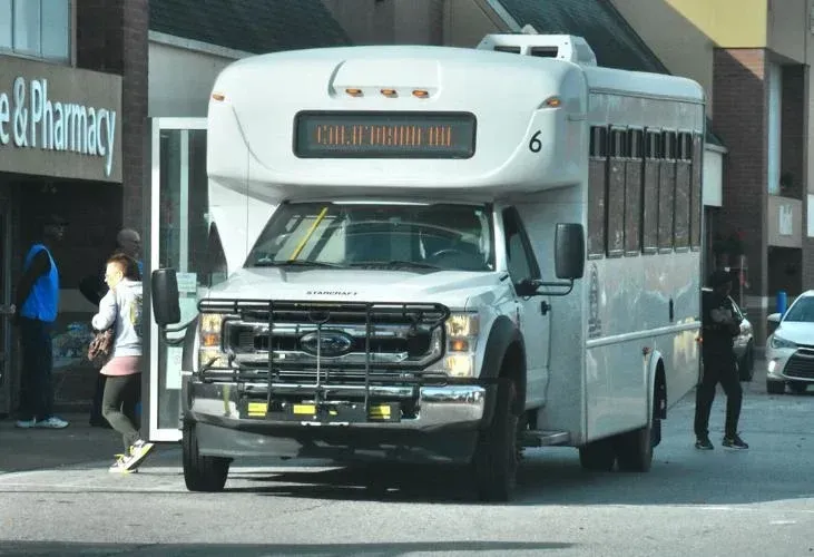 St. Mary’s Transit System bus at a passenger stop
