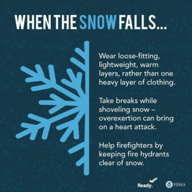 FEMA info on falling snow