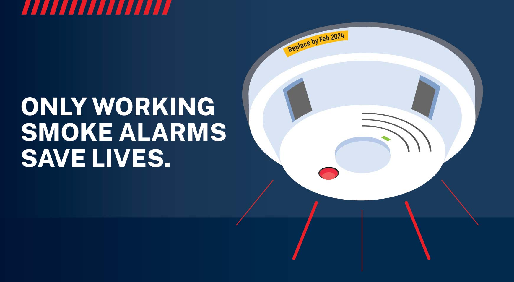 Only working smoke alarms save lives.